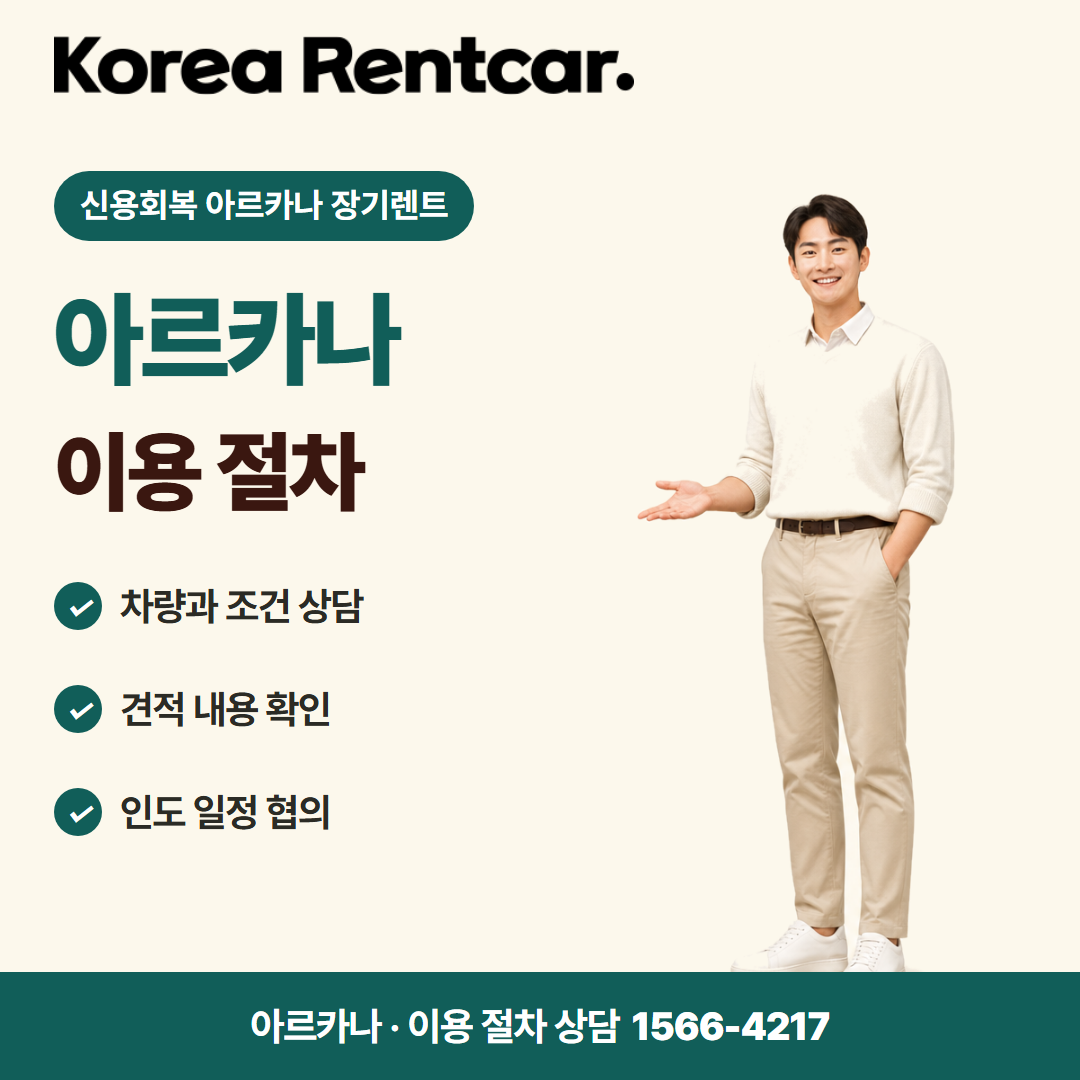 신용회복 아르카나 장기렌트 · 이용 절차 카드뉴스